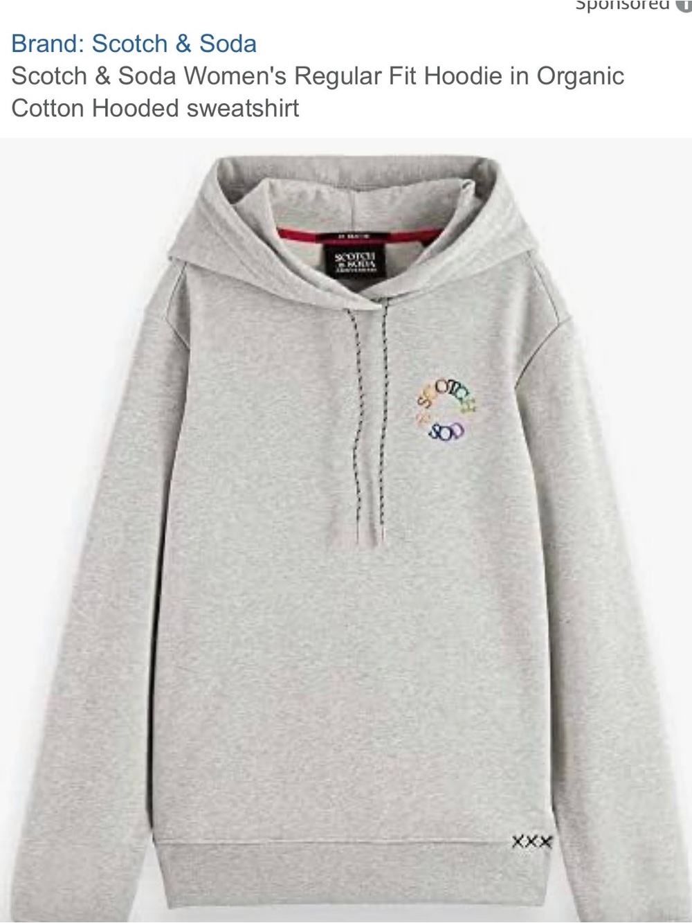 Scotch & Soda Men's Grey Hooded Sweatshirt
